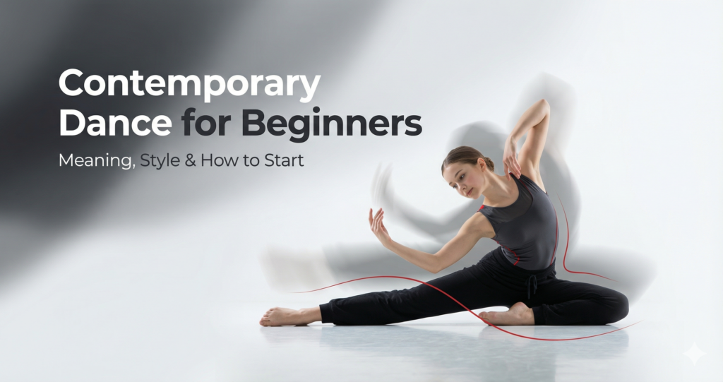 Contemporary dance beginner learning expressive movement technique